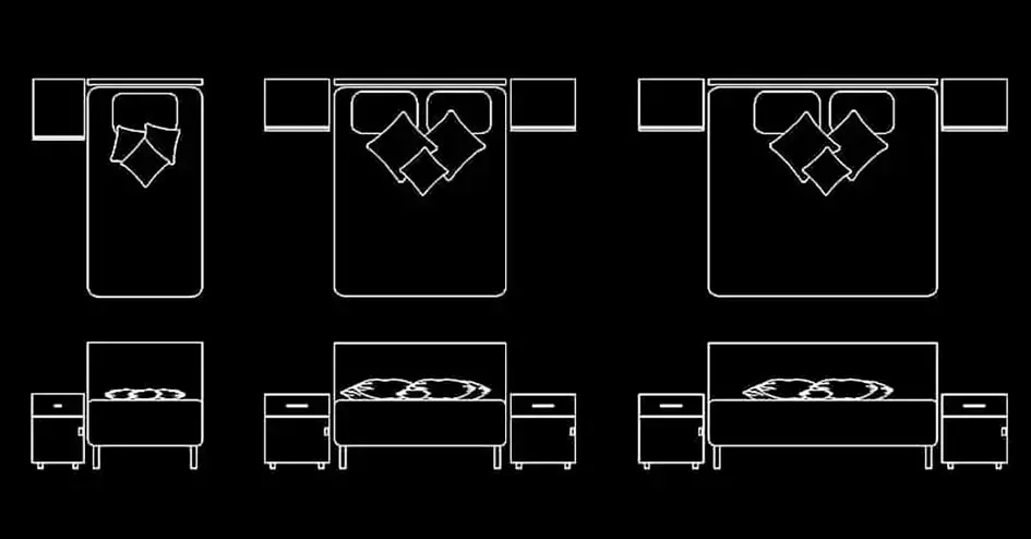 Télécharger des blocs dynamiques gratuits de lits AutoCAD DWG