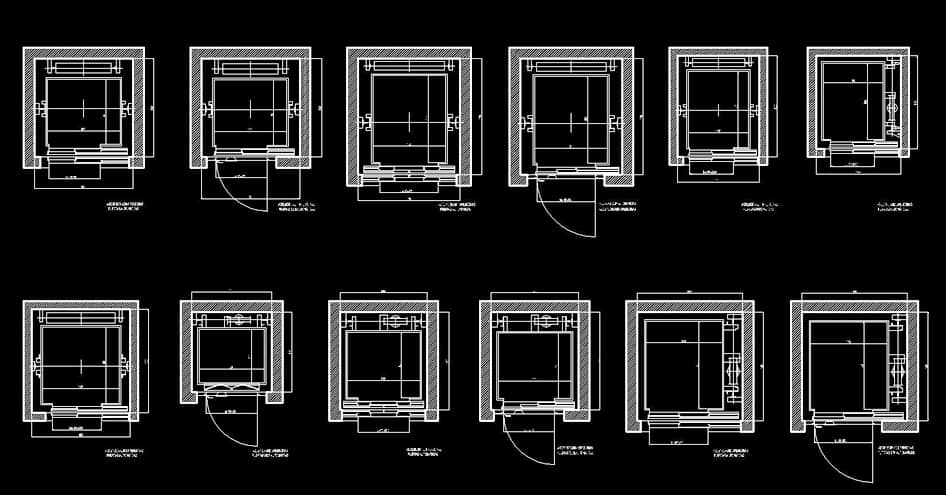 Télécharger des blocs gratuits : ascenseurs en plan DWG