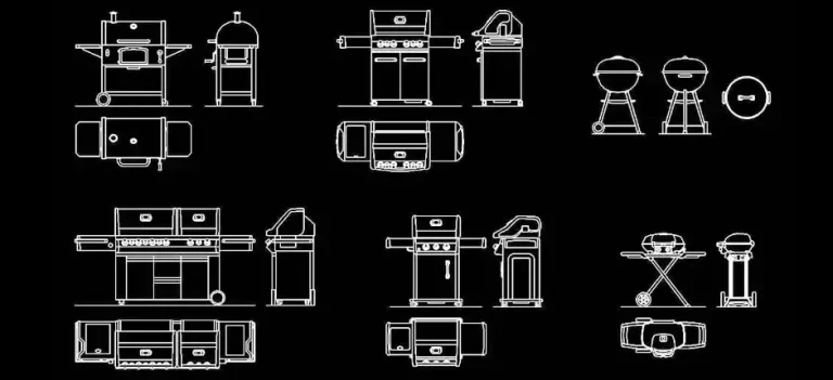 Télécharger des blocs gratuits de barbecues portatifs DWG