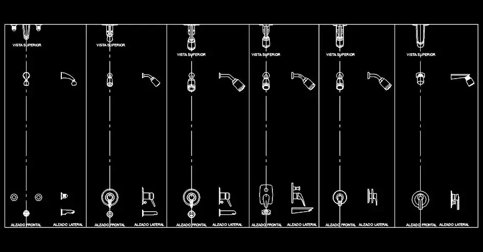 Télécharger des blocs gratuits de douches et équipements de douche DWG