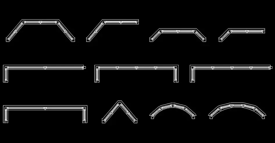 Télécharger des blocs gratuits de fenêtres dynamiques droites d’angle et courbes DWG
