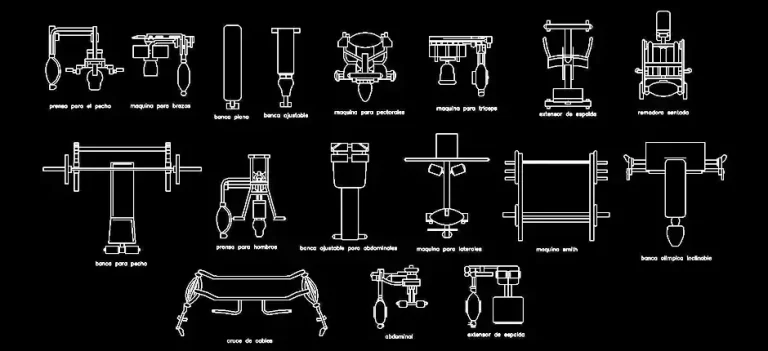 Télécharger des blocs gratuits de machines de musculation DWG