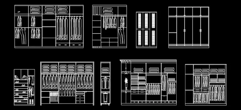 Télécharger des blocs gratuits de penderies et armoires DWG