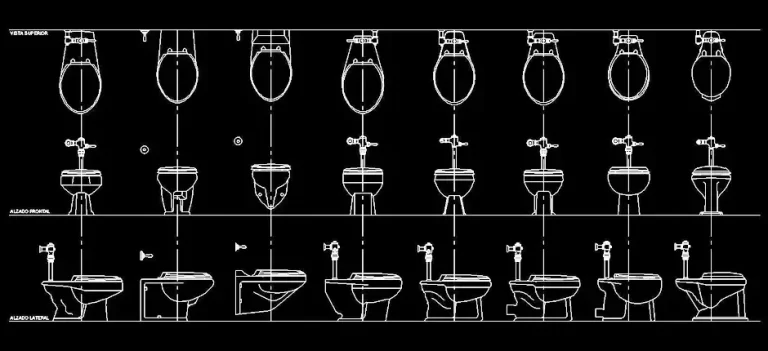 Télécharger des blocs gratuits de sanitaires avec fluxomètre en collection DWG