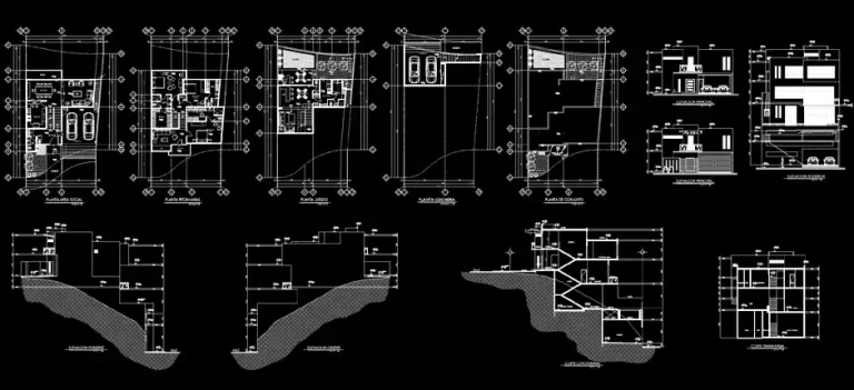 Télécharger des plans de maison unifamiliale de quatre étages gratuits DWG