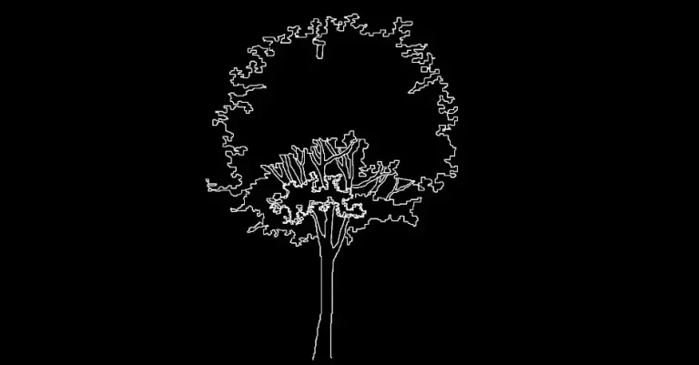 Télécharger un bloc gratuit d’arbre à cime ronde en élévation DWG