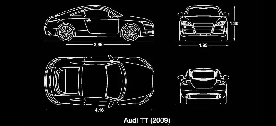 Télécharger un bloc gratuit de Audi TT 2009 DWG