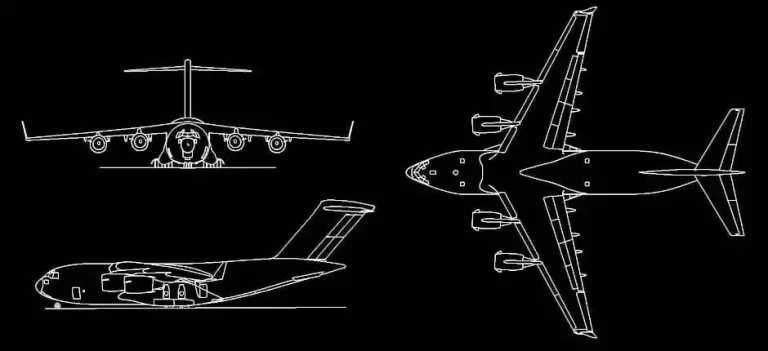 Télécharger un bloc gratuit de avion Boeing C-17 Globemaster III DWG