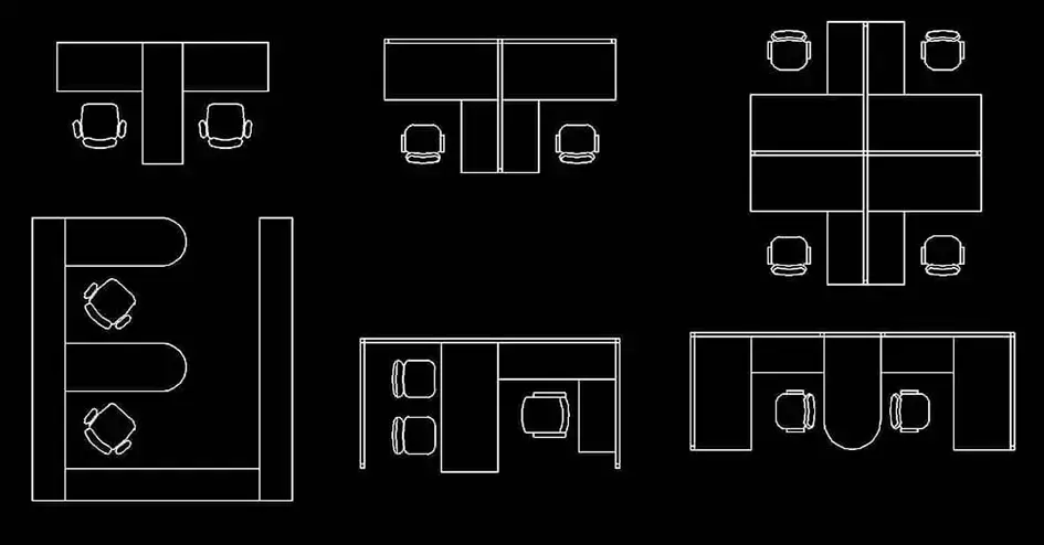 Télécharger une collection gratuite de blocs de bureaux opérationnels DWG